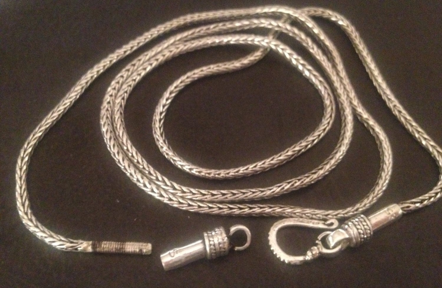 28 inch long sterling Silver Chain Necklace /Rope