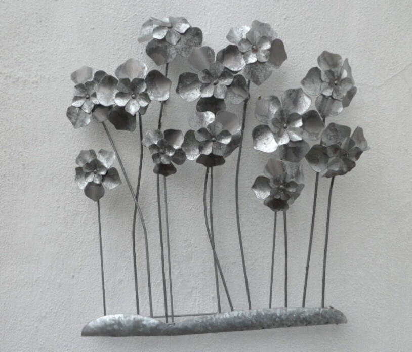 Rustic Metal Flower Bed Wall Art. by Wefindthegifts on Etsy