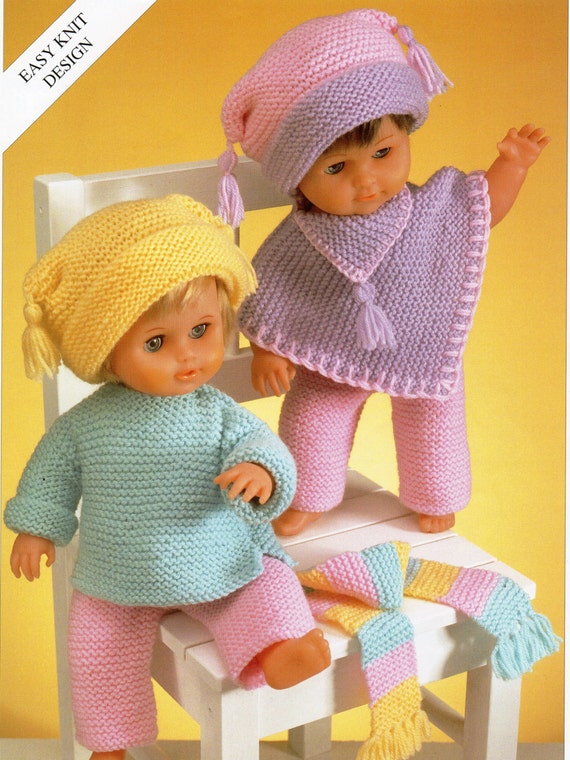 Baby Dolls Knitting Pattern Baby Dolls Set trouser suit poncho