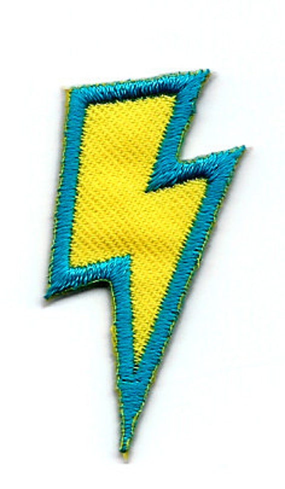 zap Lightning Bolt yellow green border 0.75 X 1.5