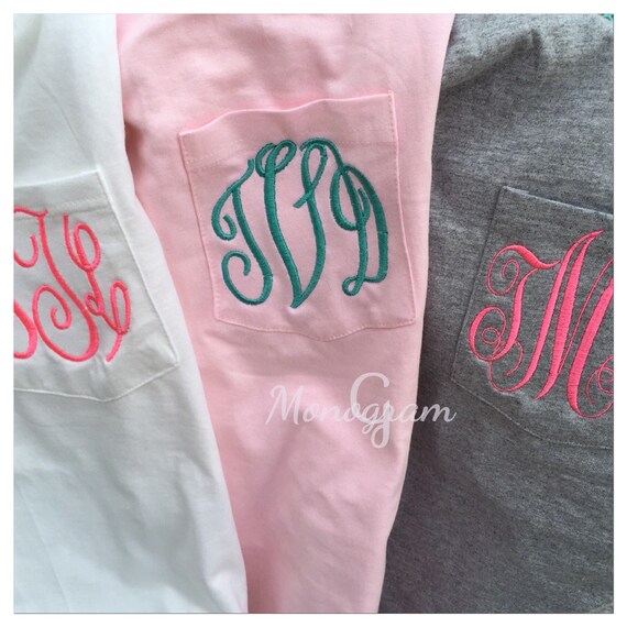 Monogrammed Pocket TShirt/ Monogrammed Pocket by GMonogram