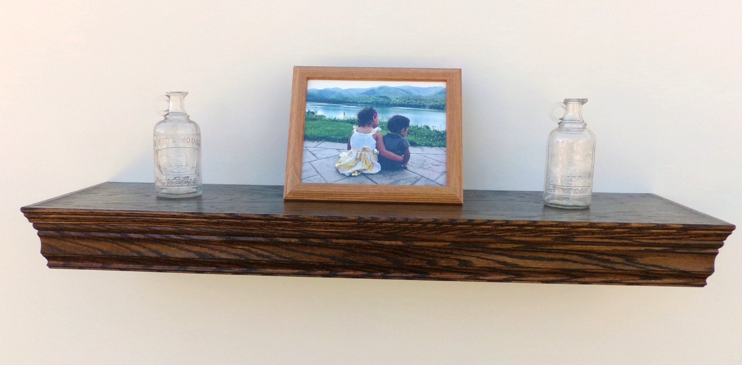 42 Oak Wall Shelf With Drop Down Hidden Secret