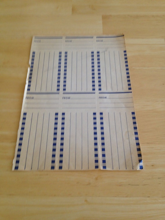 Vintage Shipping Labels 1940's Faded White and Blue P1