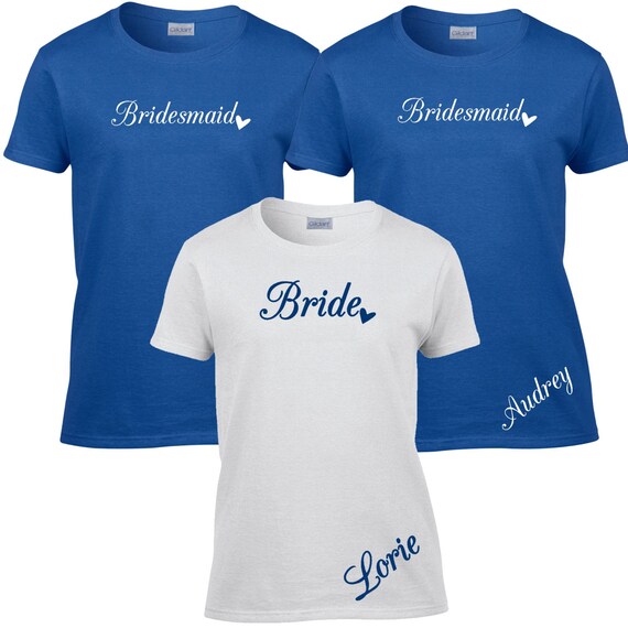 10 Bridesmaid T-Shirts. Personalized Bridesmaid by Whynotstopnshop