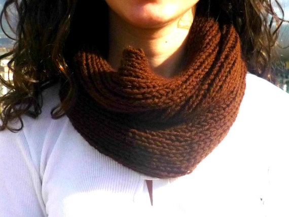 dark brown scarf, knitting, handmade, warm, soft, fashion,