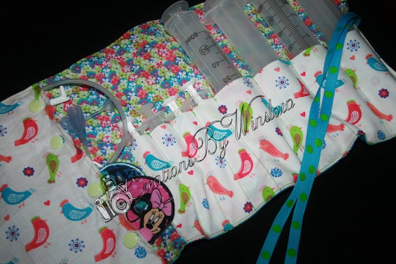 Tubie Feed & Go! Syringe/Gtube pads/ Extension holder! CUSTOMIZE!! MONOGRAM included!!