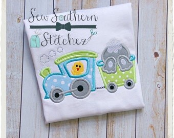 Whimsical Easter Train Applique Design ~ Easter Applique Design ~ Instant Download