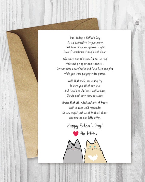 Printable Father's Day Card Funny Cat Father's Day