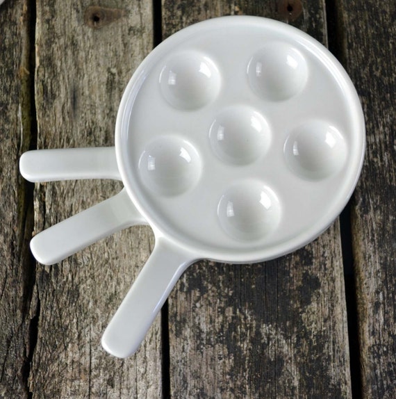 3 white ceramic snail serving dishes plates by shabbyfrenchvintage