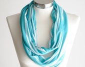 SCARF, Infinity Scarf, Blue Scarf. Blue Infinity Scarf, Stripe Scarf, Striped Scarf, Summer Scarf, Scarfs, Scarves, Circle Scarf