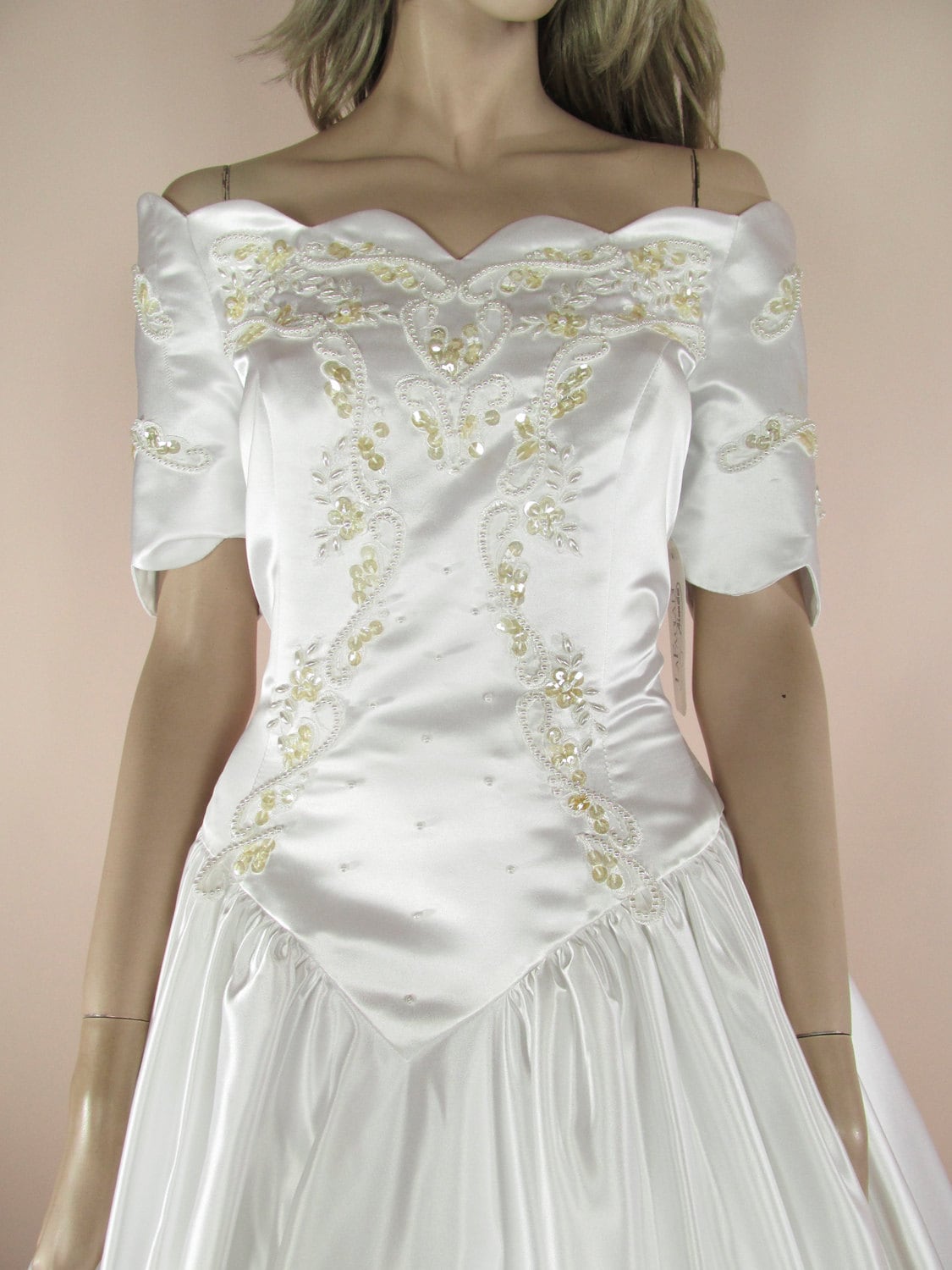 White Wedding Dress 80s Ball gown Cinderella style wedding