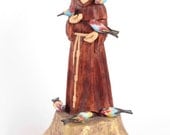 St. Francis of Assisi Folk Art Wood carving statue Hand carved sculpture Wood sculpture sacral figure, ready to go St. Francis of Assisi Folk Art Wood carving statue Hand carved sculpture Wood sculpture sacral figure, ready to go