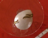 Teardrop Vintage Brooch Gold Tone, White stone Teardrop Vintage Brooch Gold Tone, White stone