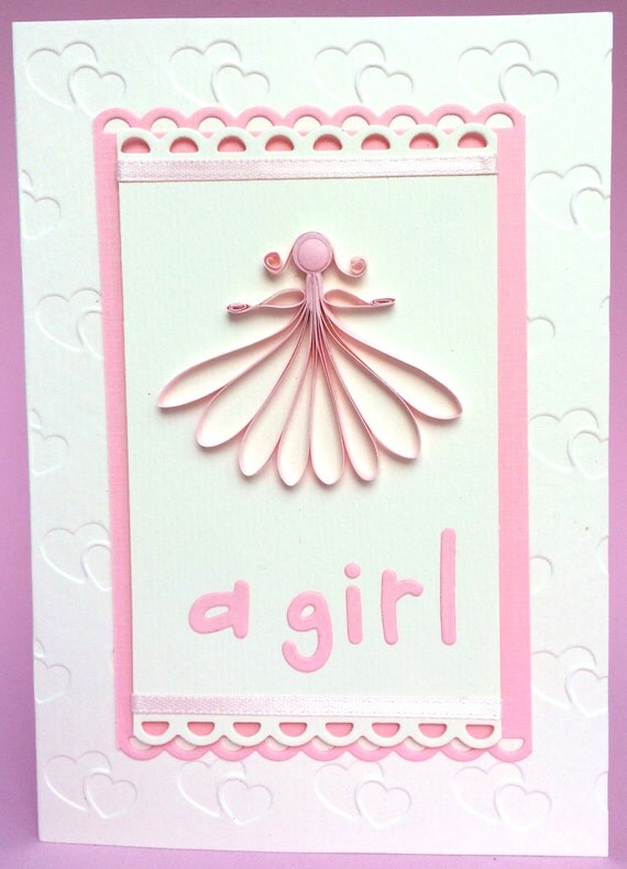 Adorable Quilled Baby Girl Card New Boy Unique Baby Card