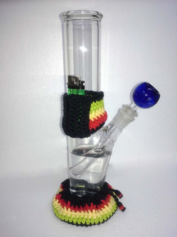 Rasta Bong Cozy with Matching Lighter Holder by MarijuanaStar