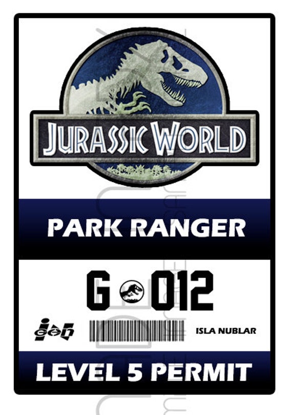 jurassic park ranger badge printable