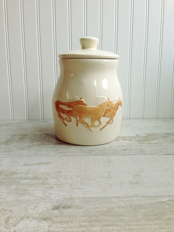 Items similar to Storyteller Arts Horse Cookie Jar Western Cowboy