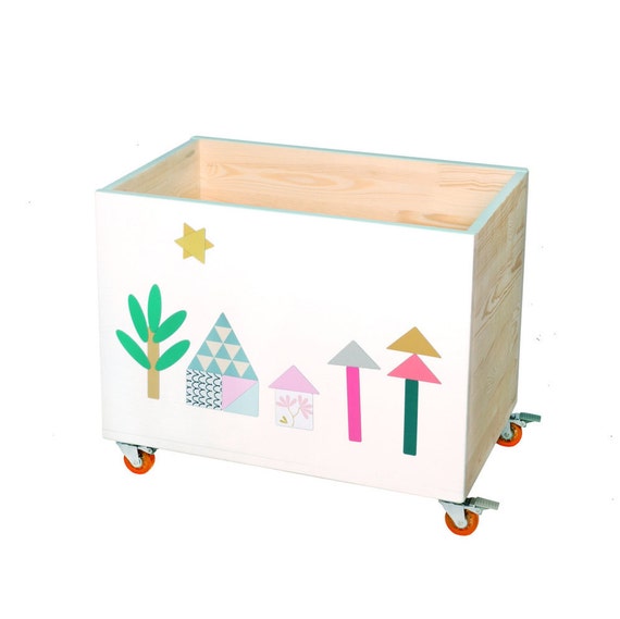 Wooden handmade and handpainted toy box, toy chest, storage, toy bin ...