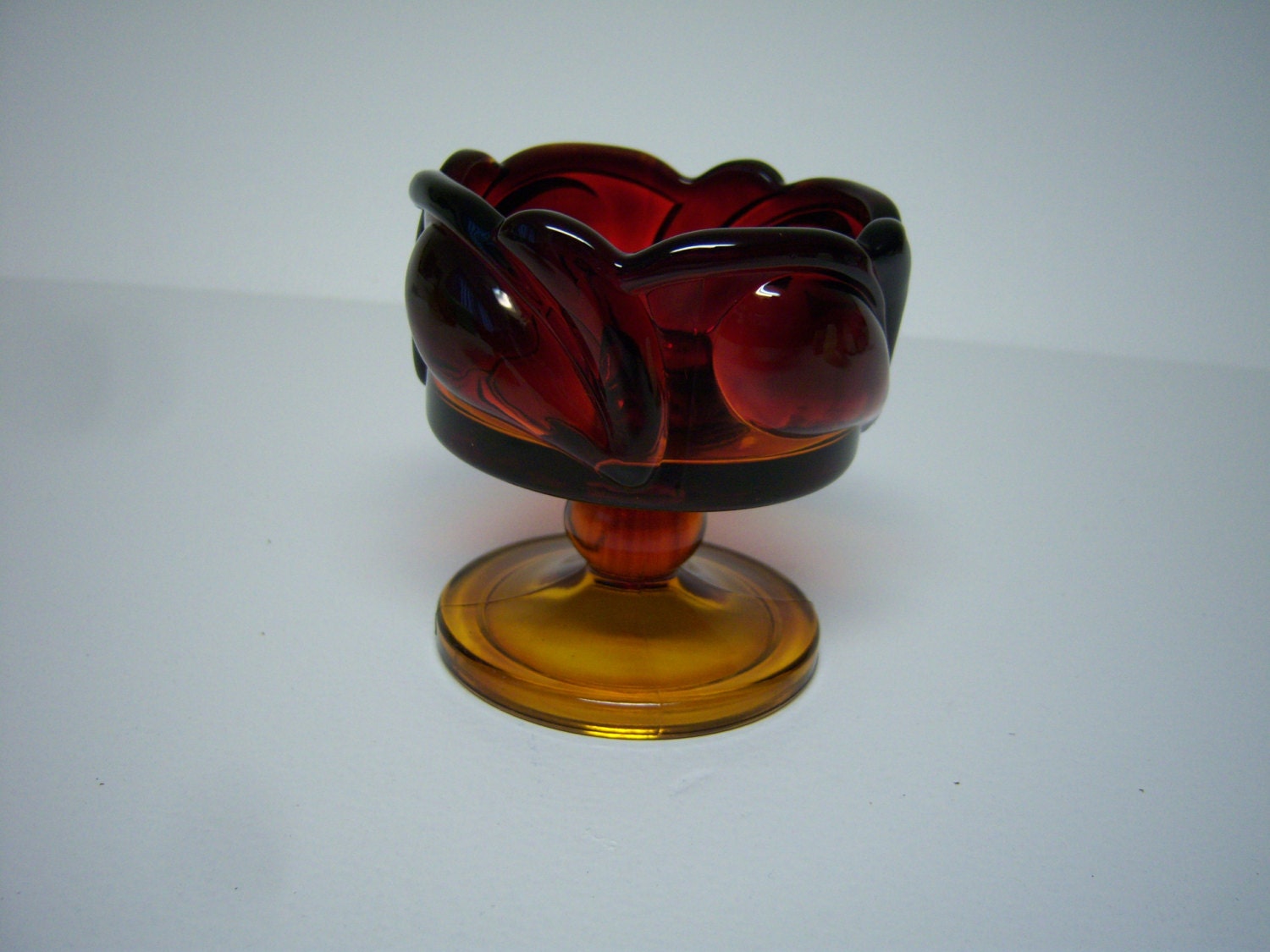 Indiana Glass Tiara Amberina Glass Calla Lilly Desert