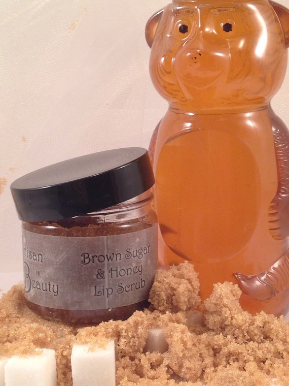 lips sugar for exfoliating Brown Lip Scrub Lip Sugar Scrub   Scrub Exfoliating Sugar  Honey Lip