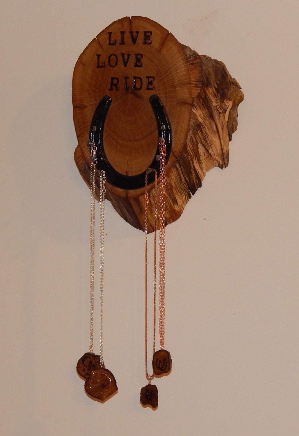 Oak Horseshoe Jewelry holder