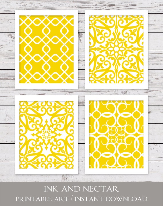 Yellow Art PRINTABLE Art Yellow Wall Art INSTANT DOWNLOAD