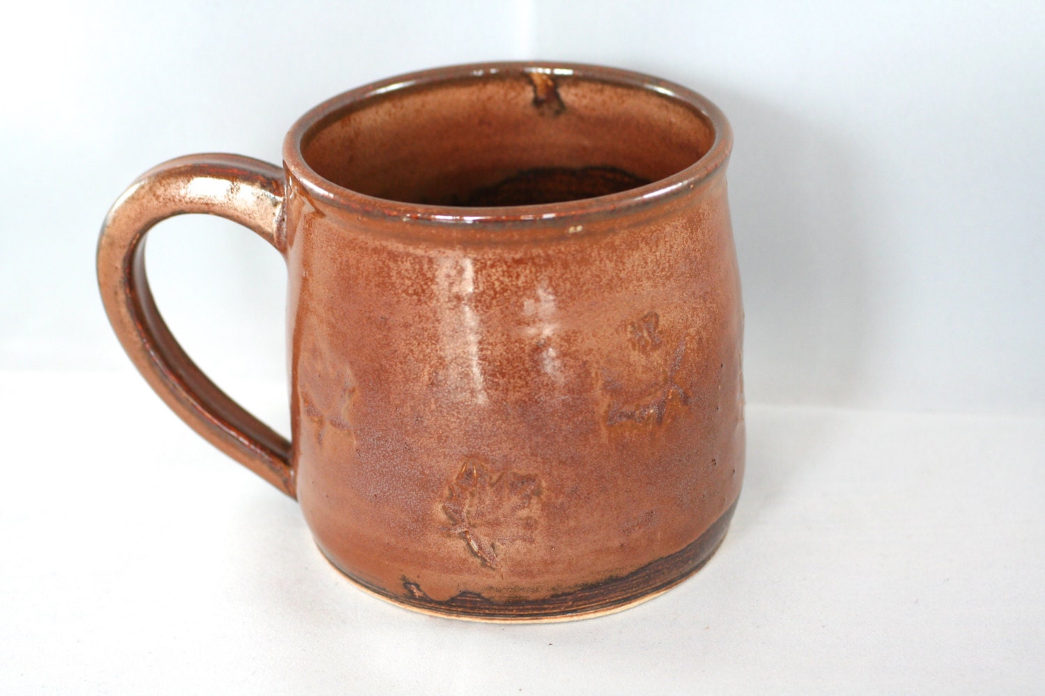 Stoneware pottery mug extralarge 14oz with lustrous