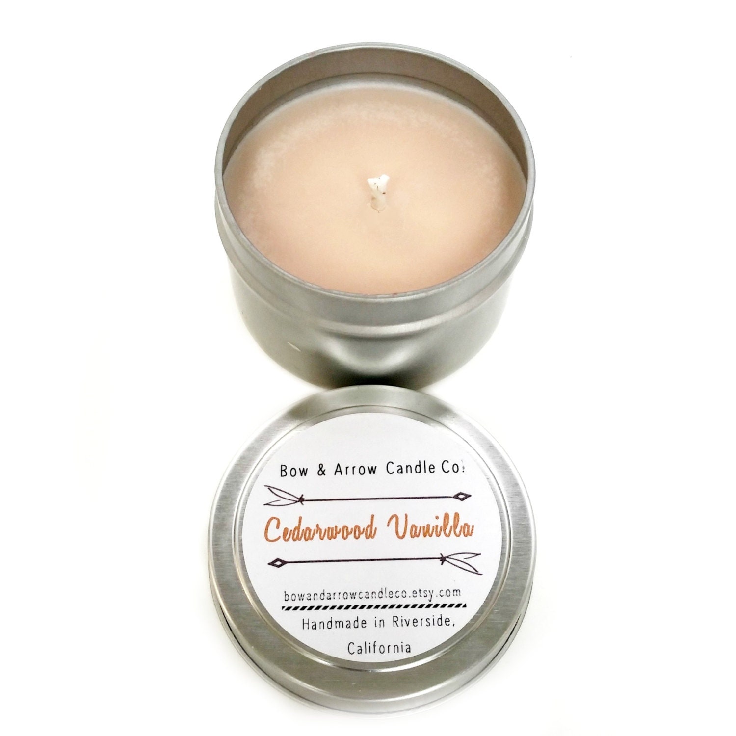 4 oz Natural Soy Candle Cedarwood & Vanilla Scented 4 oz Tin