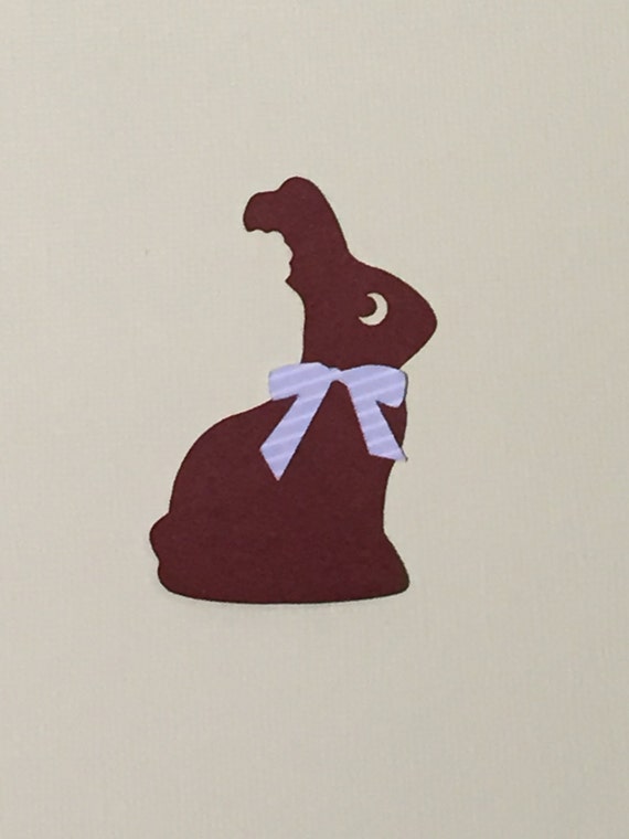 Items similar to Set of 6 Bitten Ear Chocolate Easter Bunny Die Cuts