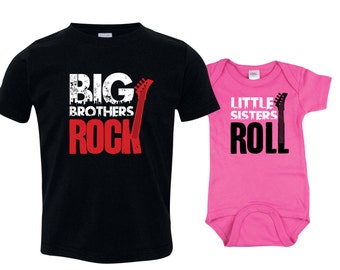 Big Brother Little Sister Set, Big Brother Shirt, Little Sister Bodysuit, Lil Sis Bodysuit, Big Bro Shirt, Big Bro Lil Sis Set RCKSib