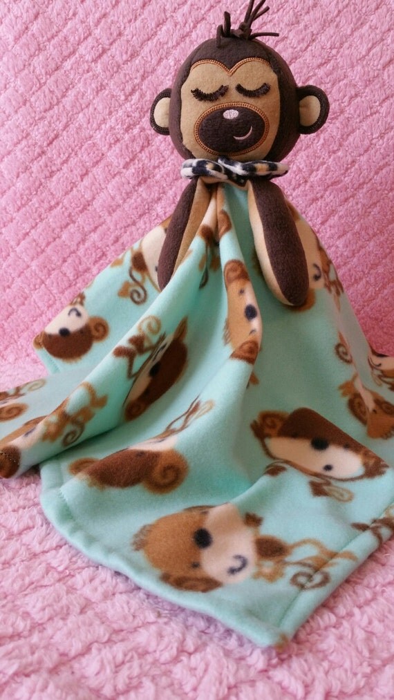 FREE SHIPPING Monkey Lovie Security Blanket by BearsCreate