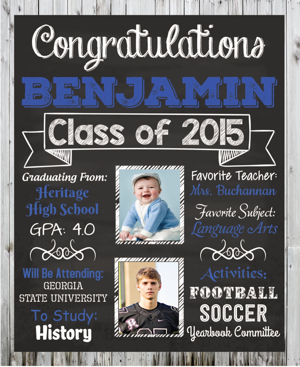 Personalized Graduation Poster Custom Graduation Poster