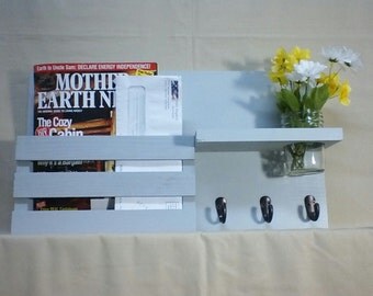 Mail Holder-Mail Organizer-Mail and Key Holder-Letter Holder-Mail Sorter-Key Hooks-Mason Jar Vase