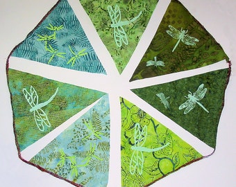 Dragonfly flags for peace prosperity and healing garland