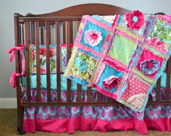 Ruffle Flower Rag Quilt Pattern - Girl Quilt Pattern - Sewing Pattern - Baby Quilt Patterns - Baby Quilt to Make - Easy Quilt Patterns