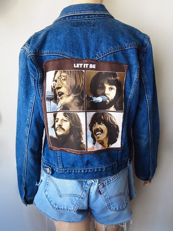 LET IT BE // Vintage 90s Denim Jacket with Beatles by lessthanzero