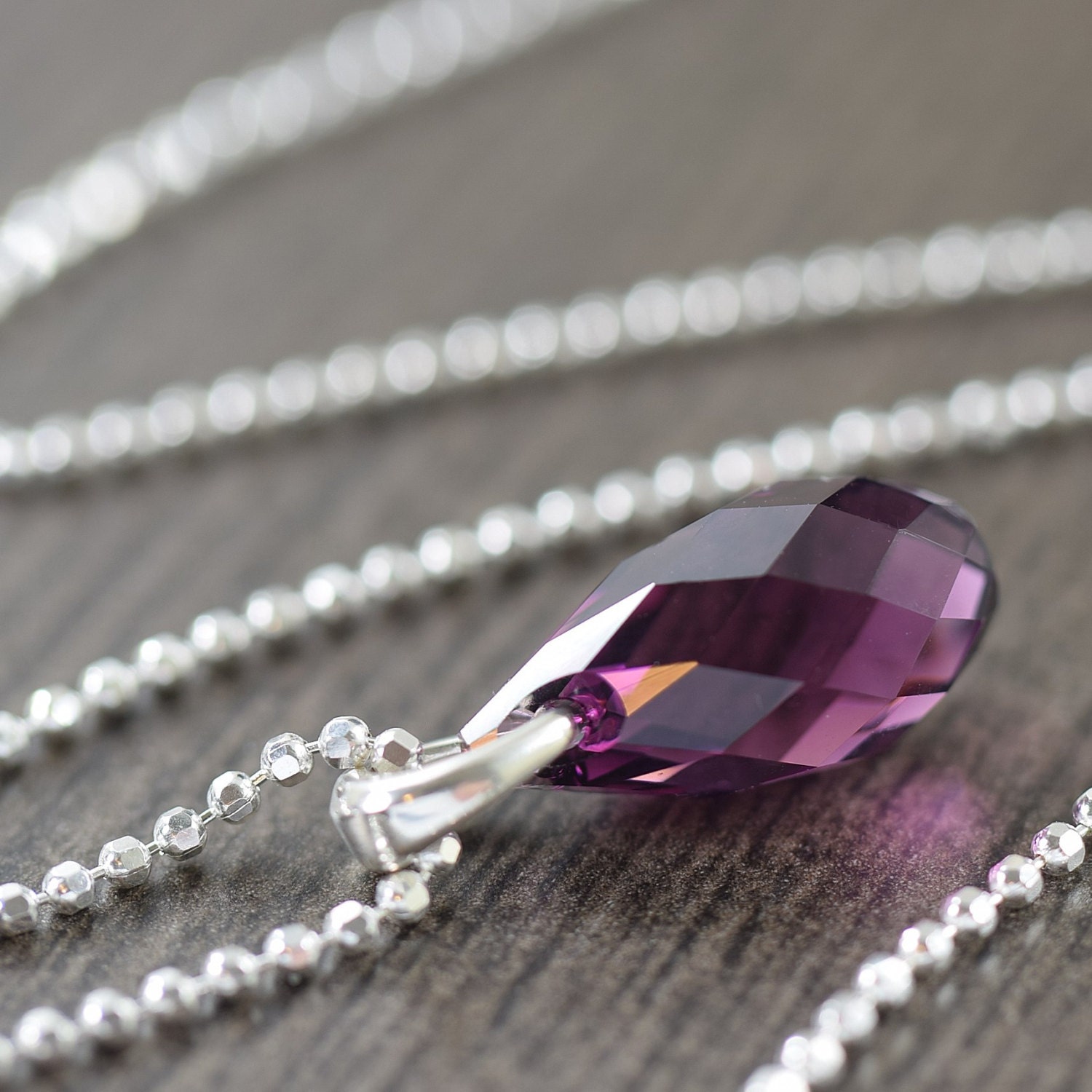 Amethyst Necklace February Birthstone Necklace Purple Necklace 0389