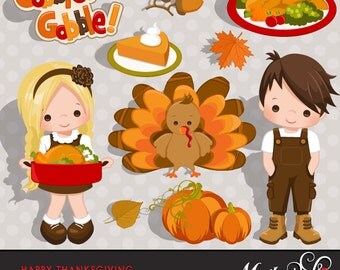 Thanksgiving clipart. Thanksgiving graphics, pumpkin, turkey, pumpkin pie, scrapbooking, embroidery, card making, cute characters, fall