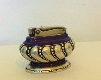 RONSON CROWN Classic Table Lighter - Silver Plated - Vintage - Collectible - Decorative - Unique - Hand Painted - add to your Collection