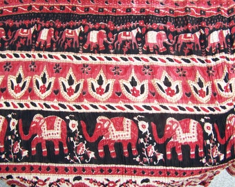 Boho Skirt, India skirt, Elephant skirt, Tribal skirt, Gypsy skirt, Drawstring skirt, Animal skirt, size osfm
