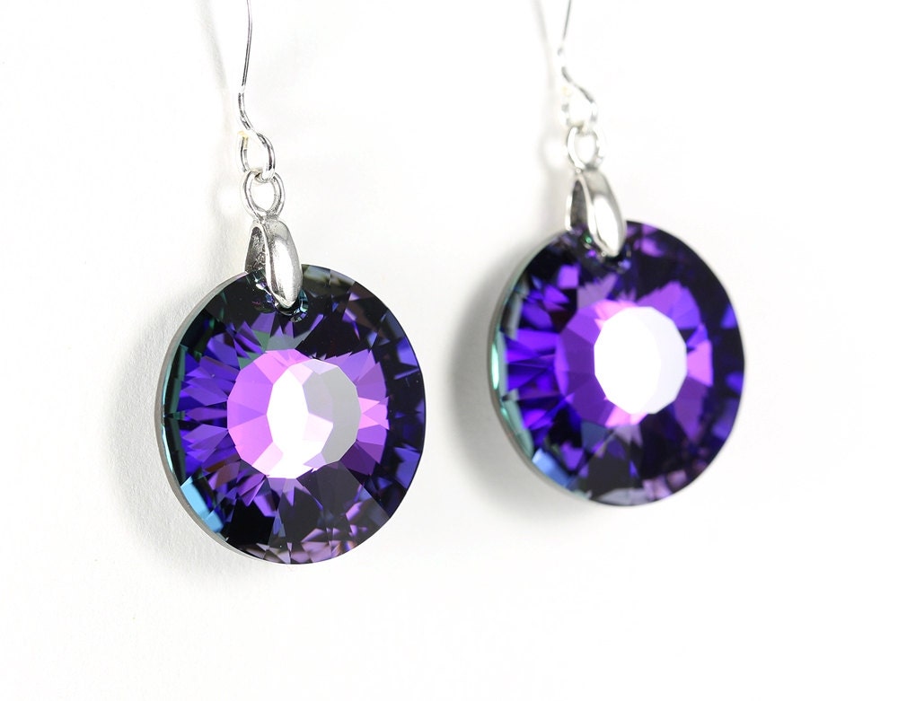 Heliotrope crystal sun earrings