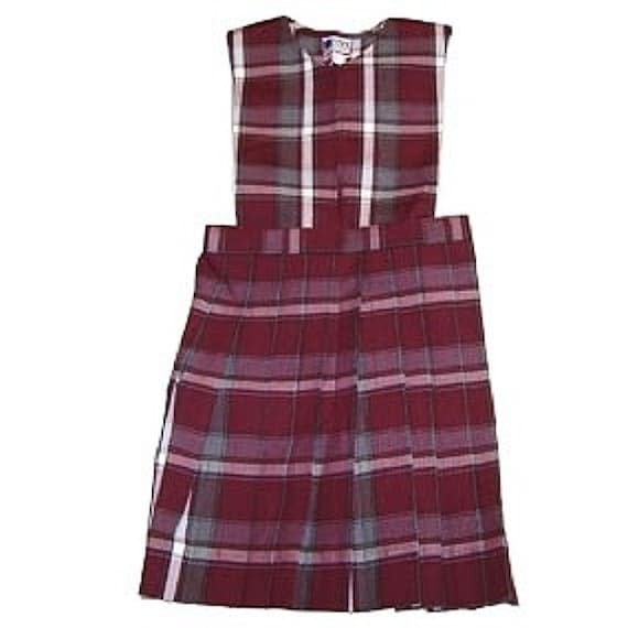 Items similar to Tartan Plaid Vintage Catholic School Uniform Girls ...