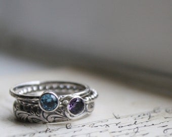 Mothers Rings, Stacking Rings, Set of three