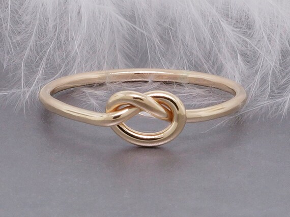 Engagement ring 14k gold love knot ring infinity by TDNCreations
