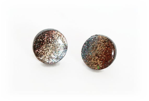 Glitter Stud Earrings handmade jewellery by Lottie of London