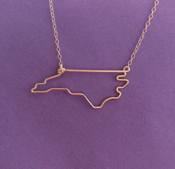 North Carolina State Necklace by crossedoutcreations on Etsy