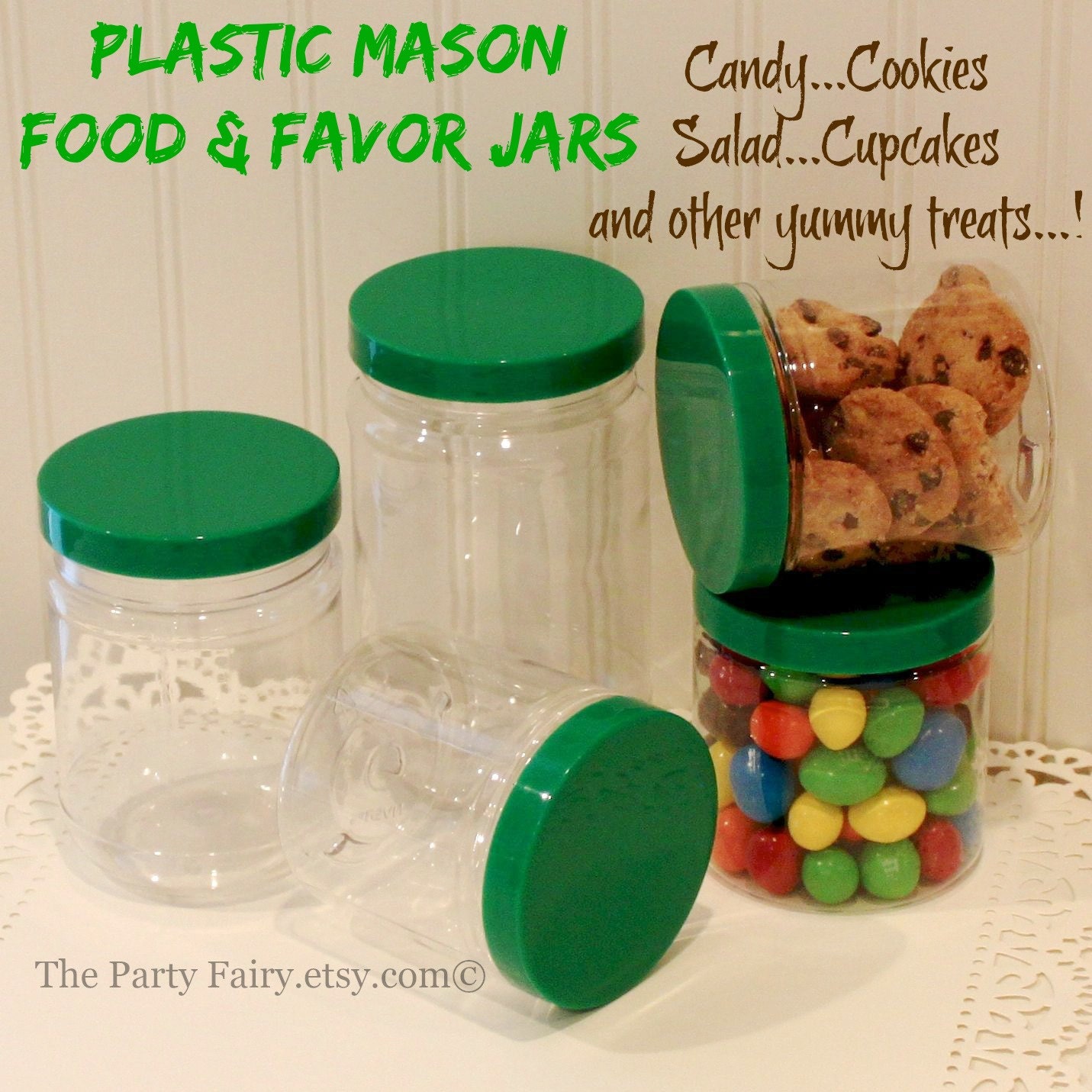 Plastic Mason Jars12 Plastic Mason Jars with SEAL