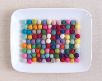 Felt Balls 1cm // Extra Small Felt Balls // Pom Poms, Felt Beads, Wool Felt Balls, Felted Balls, Tiny Felt Balls, Felt Ball Garland DIY