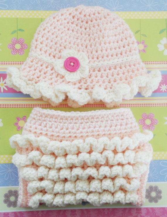 pattern crochet diaper newborn cover with Crochet Diaper Hat Cover PDF for Baby Pattern Frilly Matching