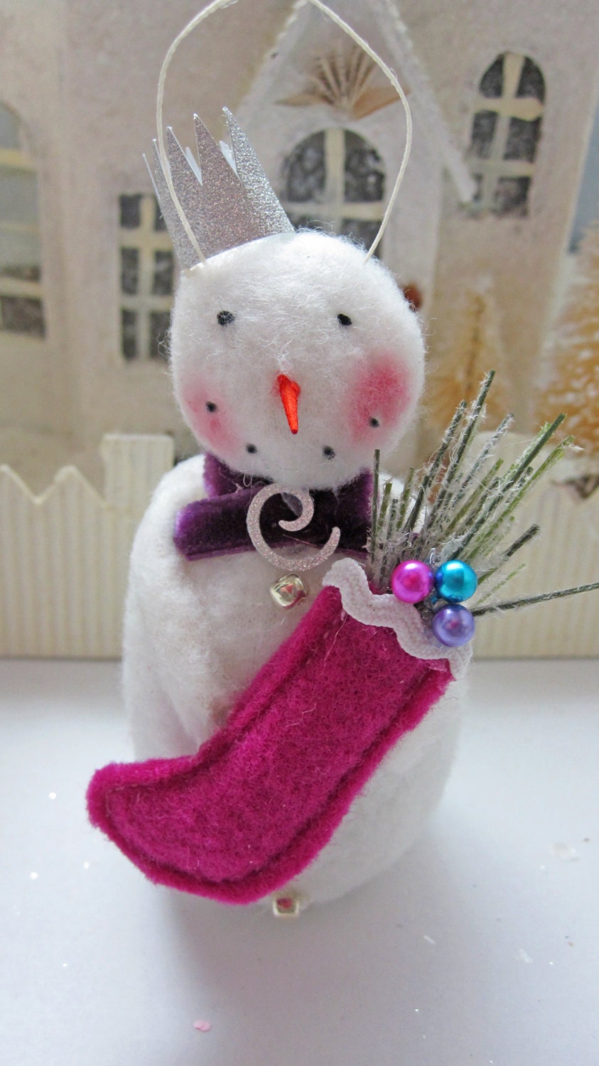 Unique Handmade Christmas Snowman Ornament